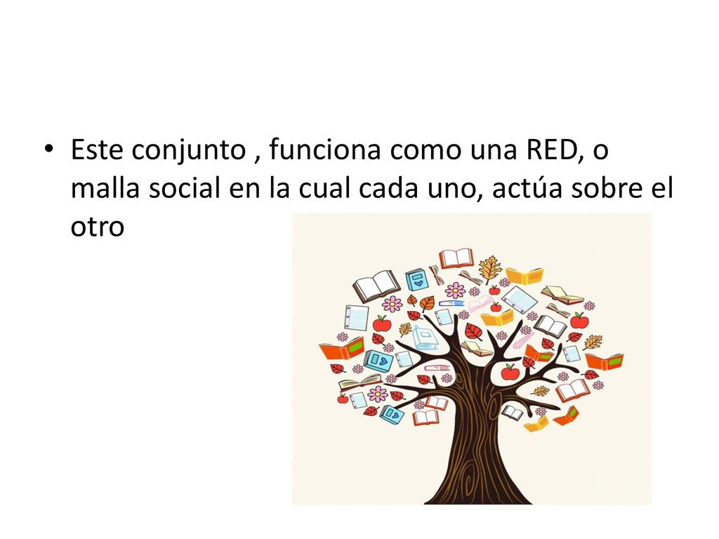 Este conjunto , funciona como una RED, o malla social en la cual cada uno, actúa sobre el otro