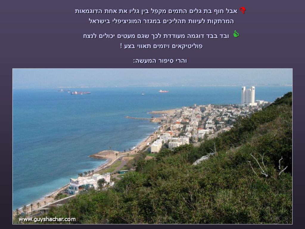  אבל חוף בת גלים התמים מקפל בין גליו את אחת הדוגמאות המרתקות לעיוות תהליכים במגזר המוניציפלי בישראל