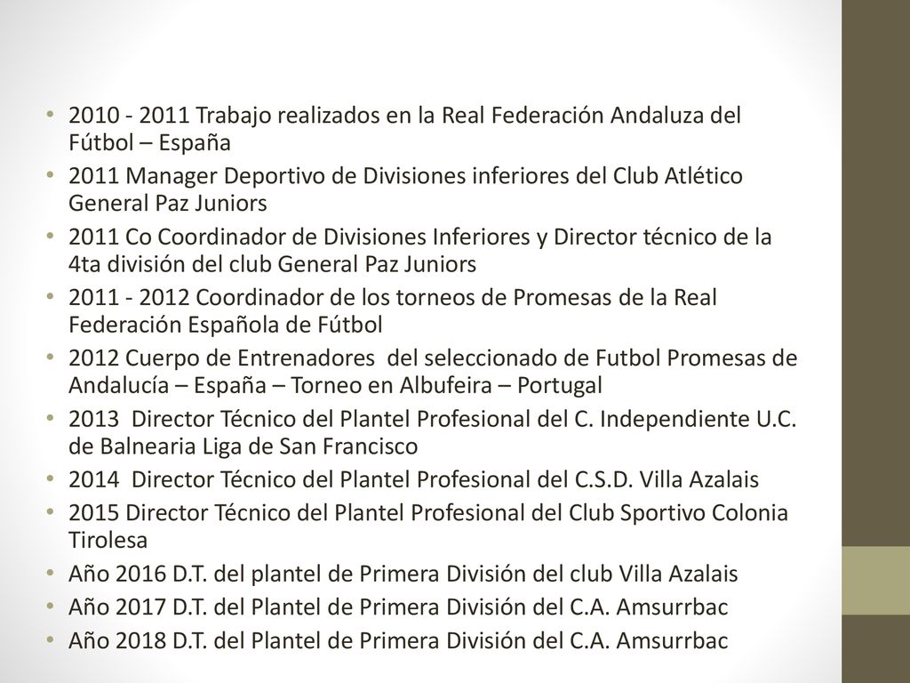 Trabajo realizados en la Real Federación Andaluza del Fútbol – España