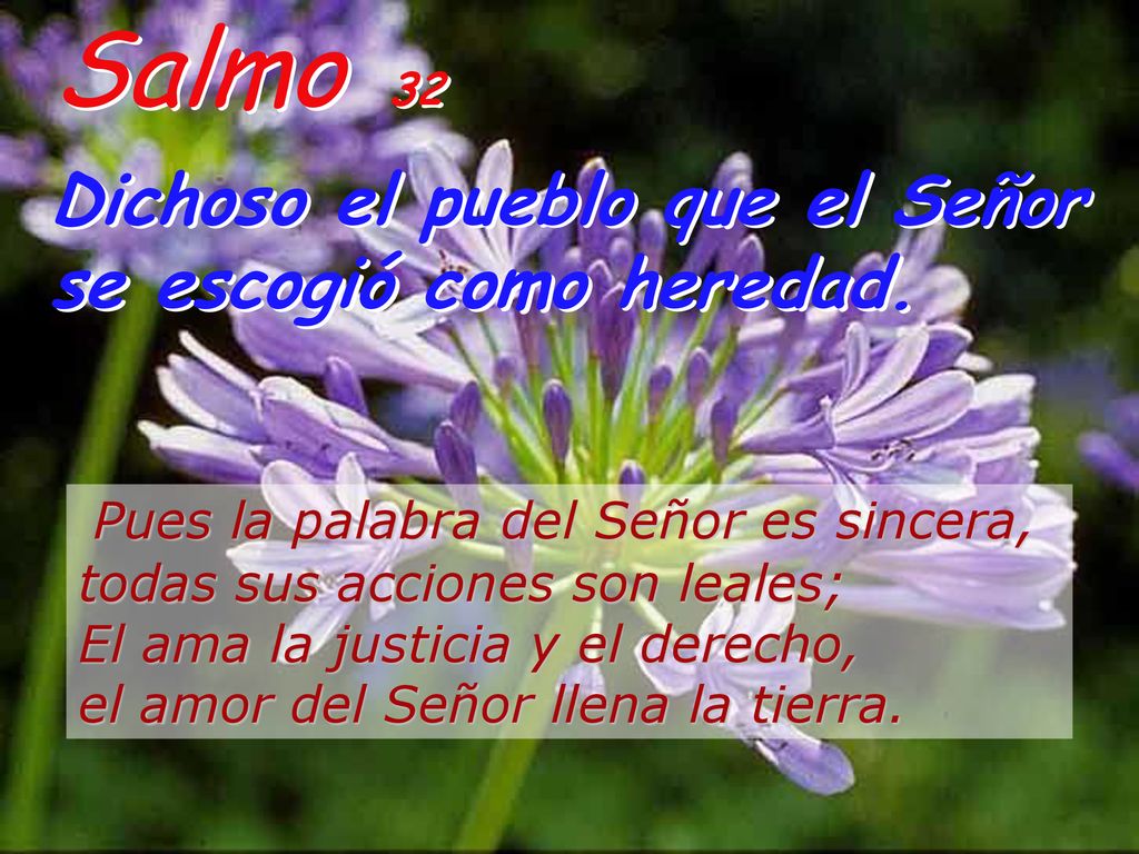 Salmo 32 Dichoso el pueblo que el Señor se escogió como heredad.