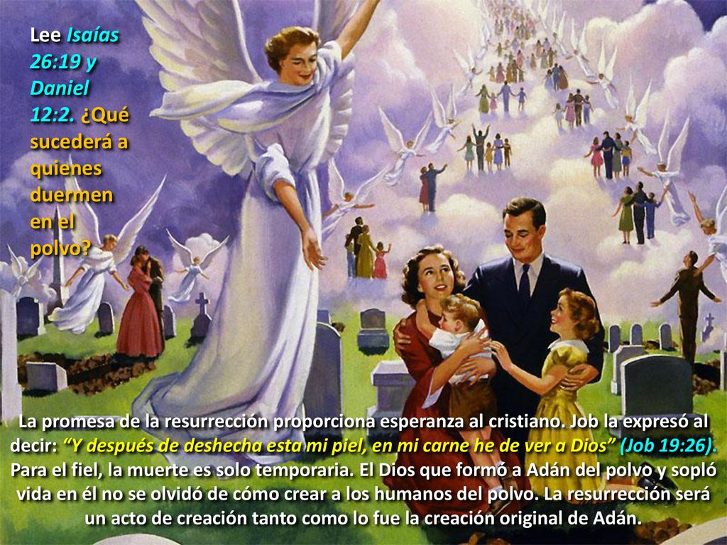 Lee Isaías 26:19 y Daniel 12:2. ¿Qué sucederá a quienes duermen en el polvo