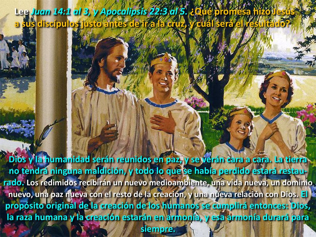 Lee Juan 14:1 al 3, y Apocalipsis 22:3 al 5