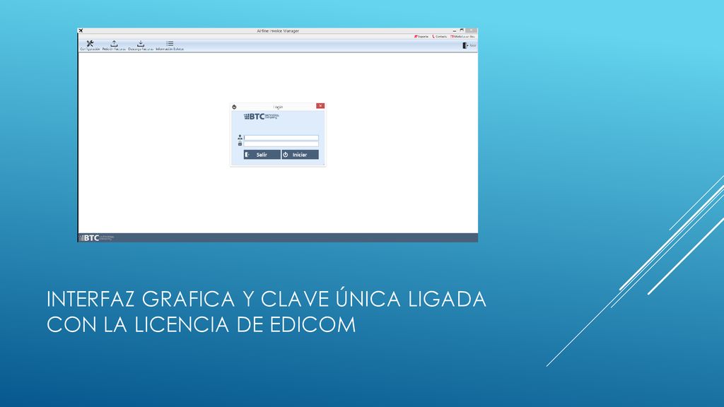 Interfaz grafica y clave única ligada con la licencia de edicom