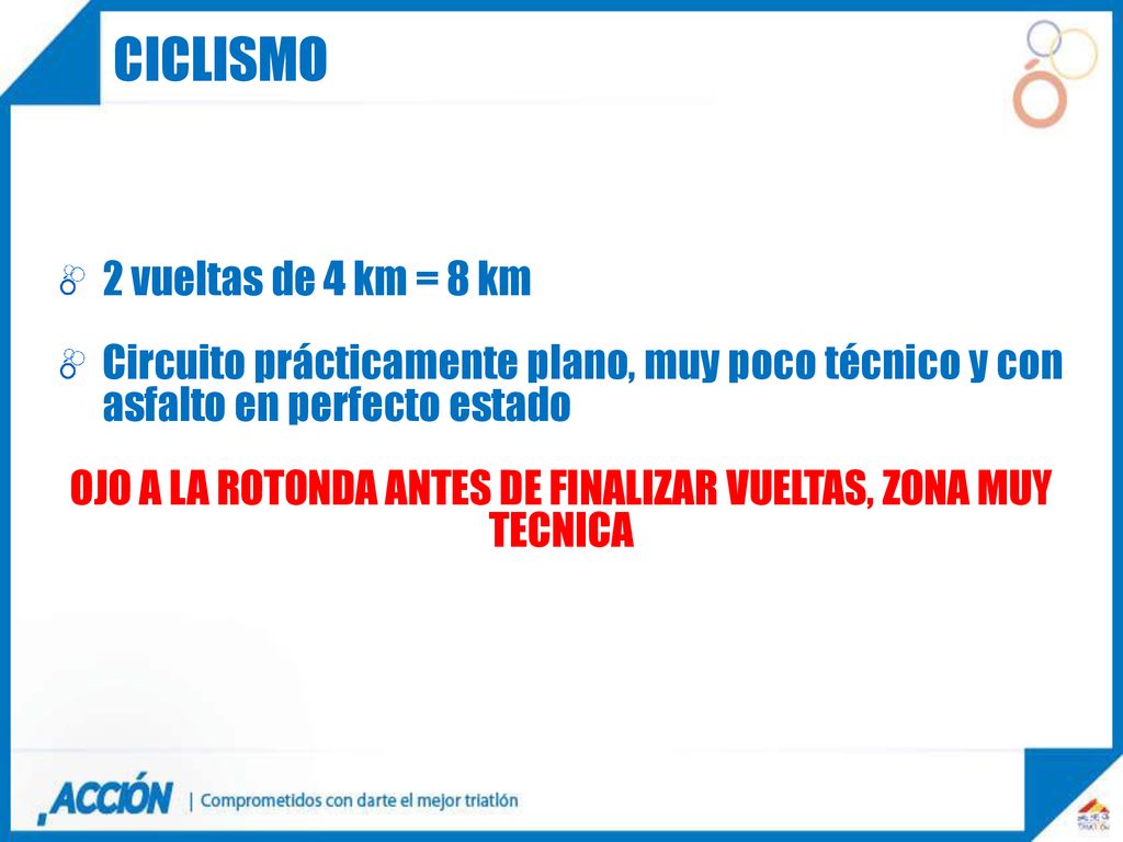 OJO A LA ROTONDA ANTES DE FINALIZAR VUELTAS, ZONA MUY TECNICA