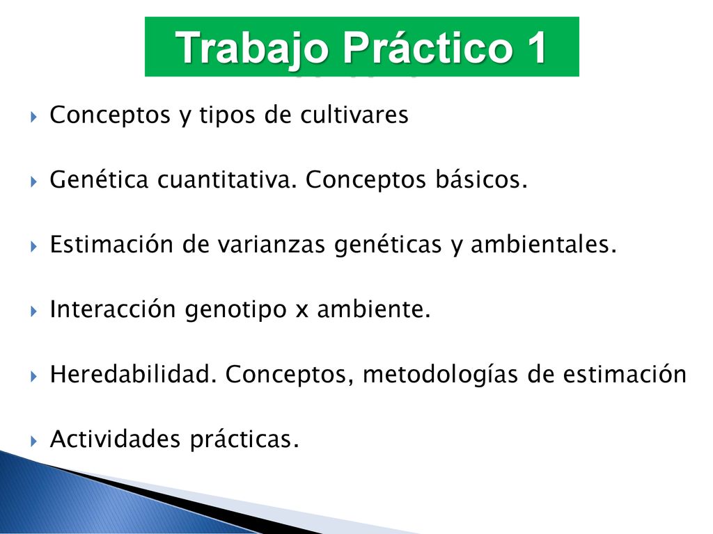 Trabajo Práctico 1 TP N° 1 Conceptos y tipos de cultivares