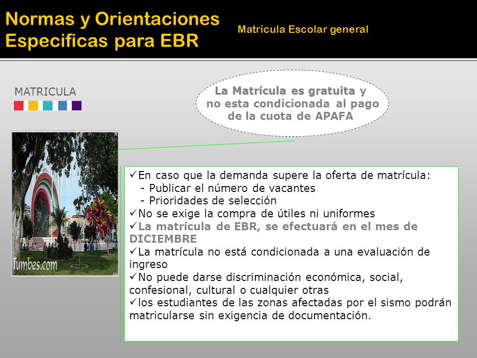 La Matrícula es gratuita y no esta condicionada al pago