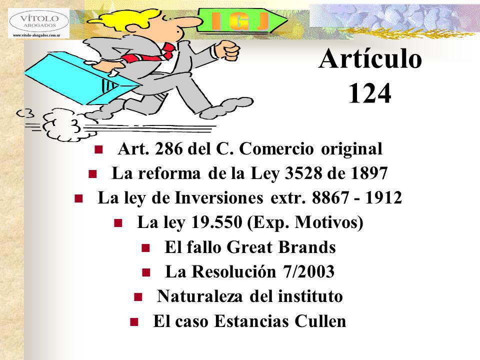 Artículo 124 I G J Art. 286 del C. Comercio original