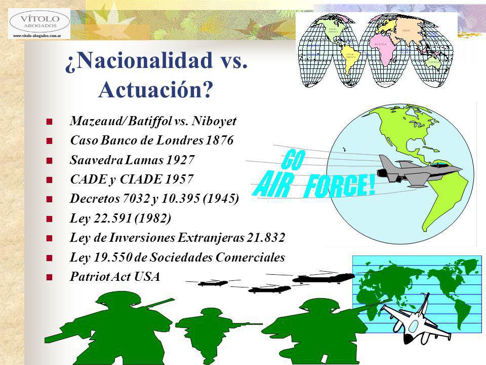 ¿Nacionalidad vs. Actuación