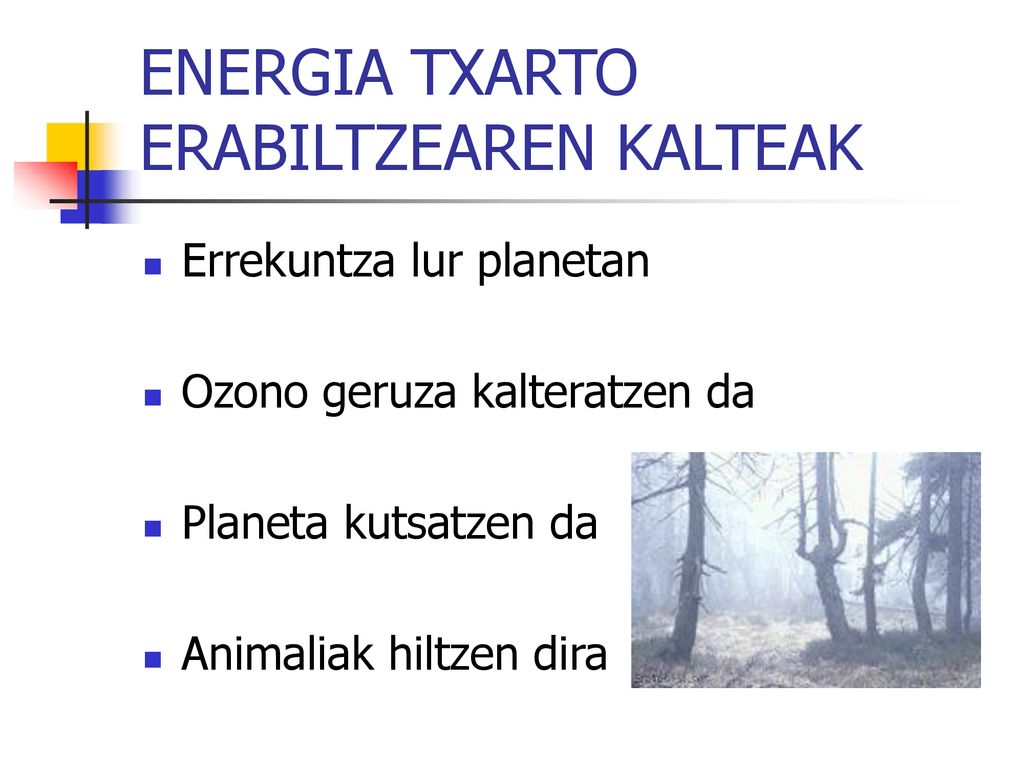 ENERGIA TXARTO ERABILTZEAREN KALTEAK