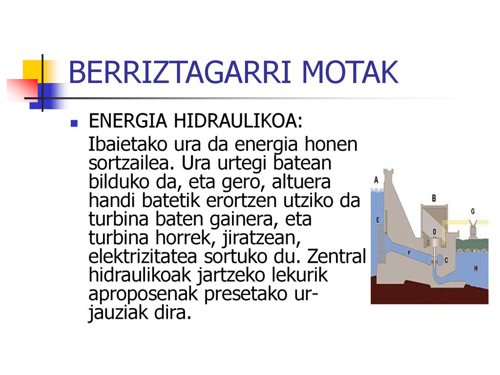 BERRIZTAGARRI MOTAK ENERGIA HIDRAULIKOA: