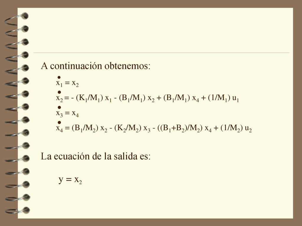 A continuación obtenemos: La ecuación de la salida es: y = x2