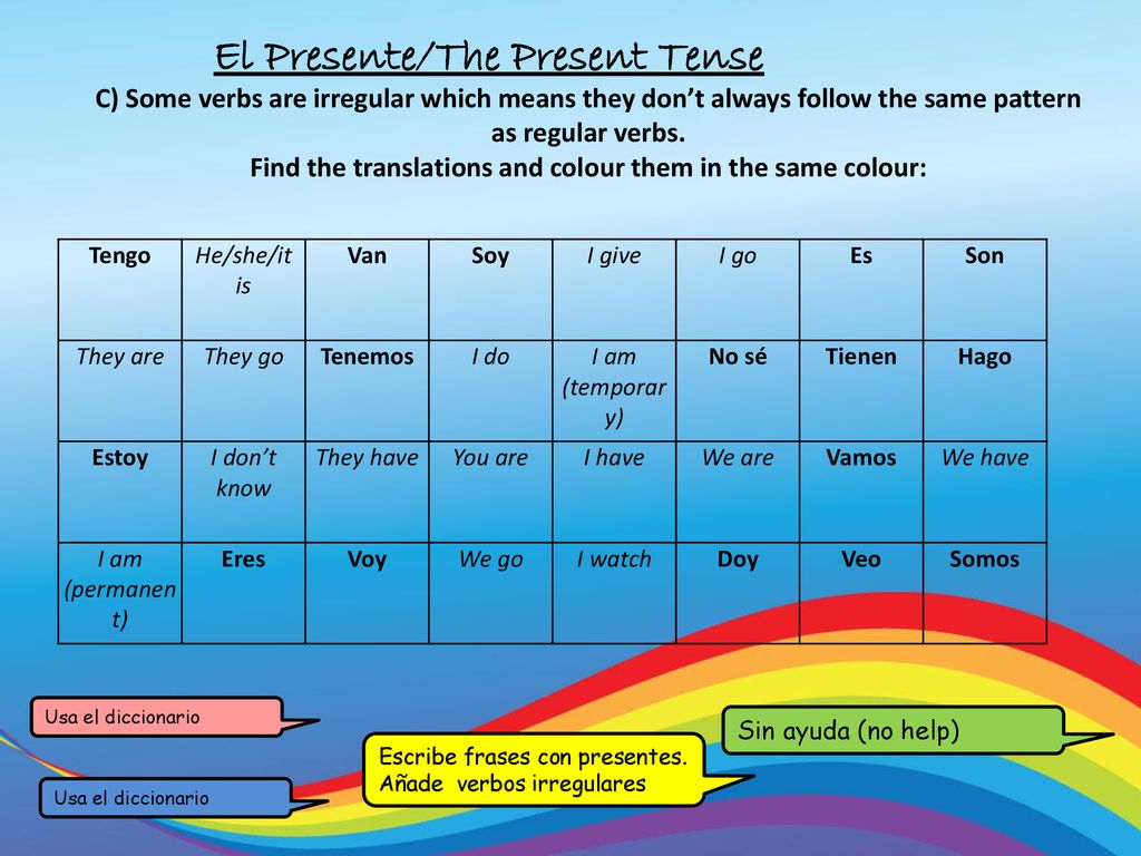 Find the translations and colour them in the same colour: