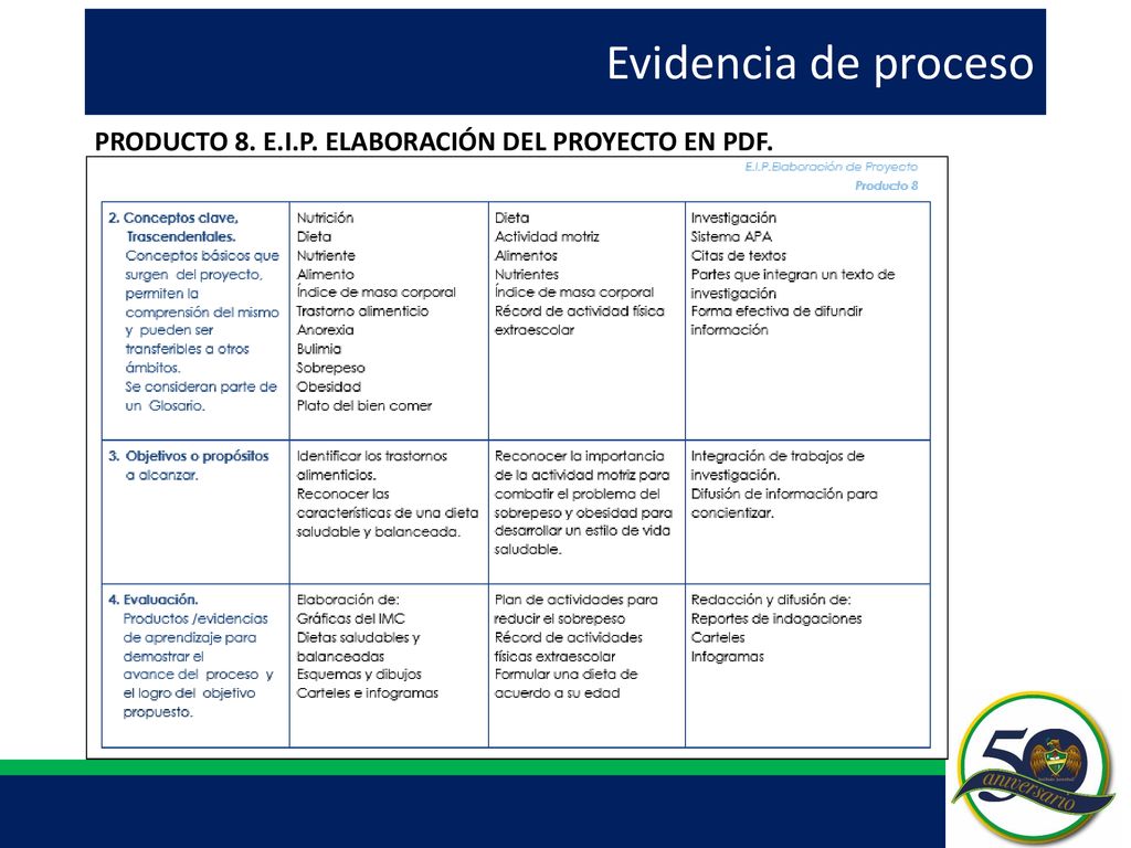Evidencia de proceso PRODUCTO 8. E.I.P. ELABORACIÓN DEL PROYECTO EN PDF.