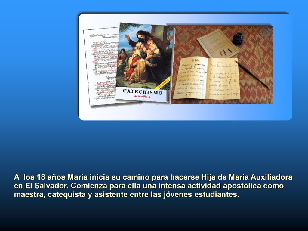 A los 18 años María inicia su camino para hacerse Hija de María Auxiliadora en El Salvador.
