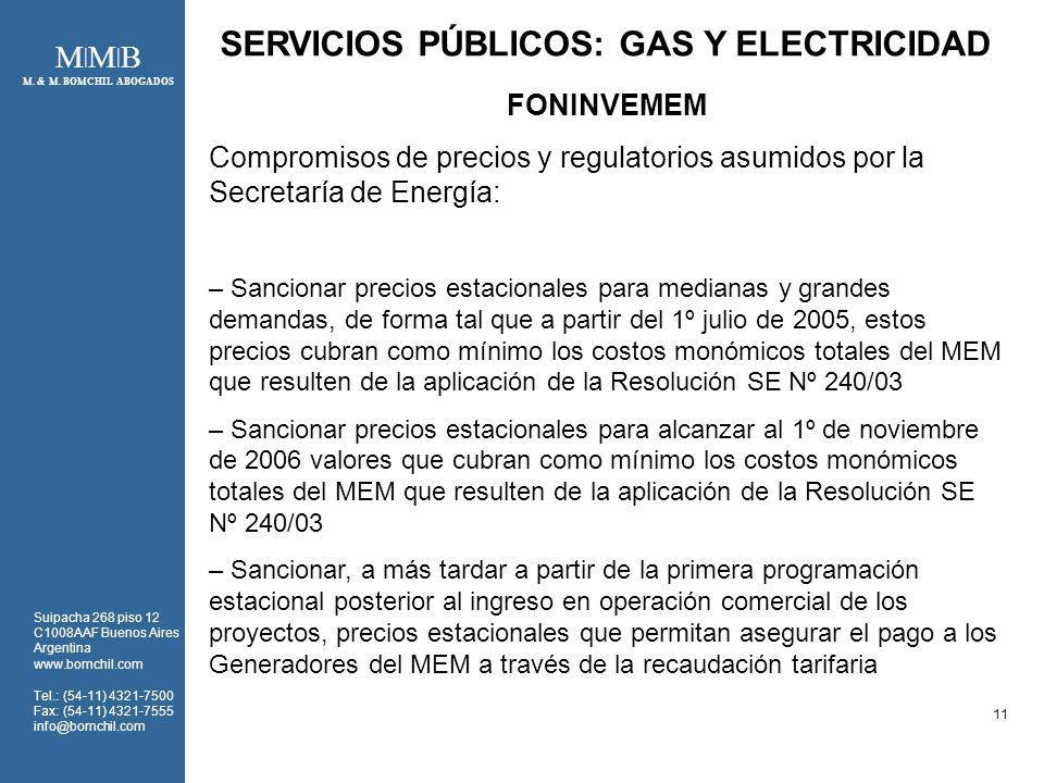 SERVICIOS PÚBLICOS: GAS Y ELECTRICIDAD
