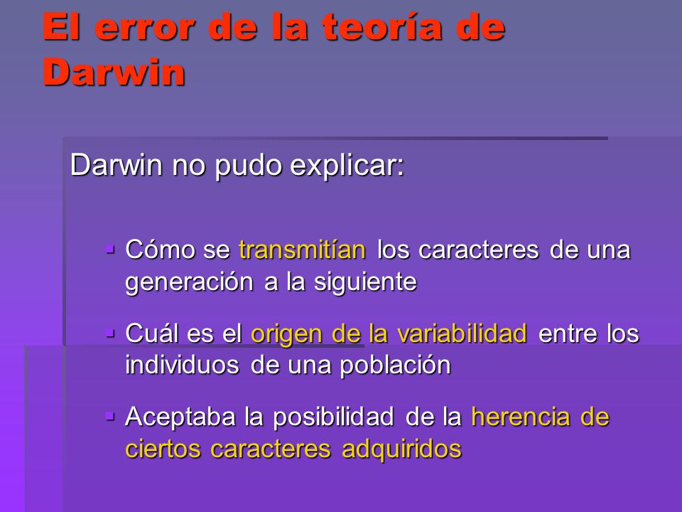 El error de la teoría de Darwin