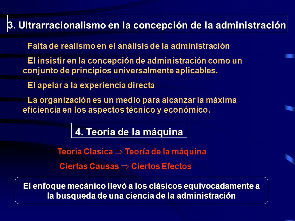 3. Ultrarracionalismo en la concepción de la administración