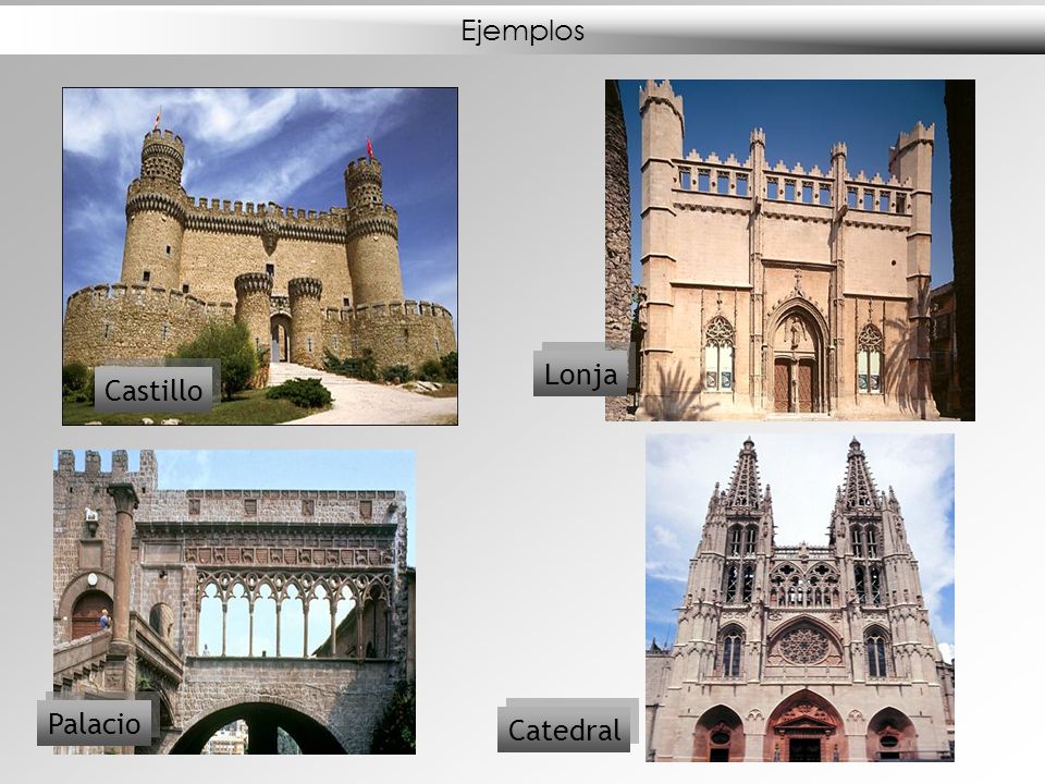 Ejemplos Lonja Castillo Palacio Catedral