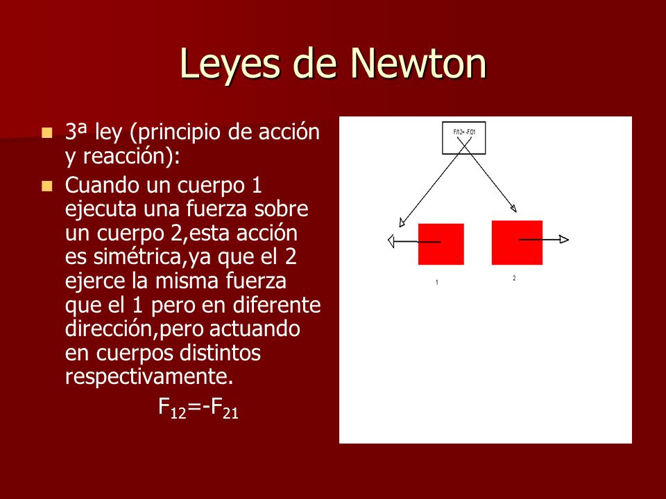 Leyes de Newton 3ª ley (principio de acción y reacción):