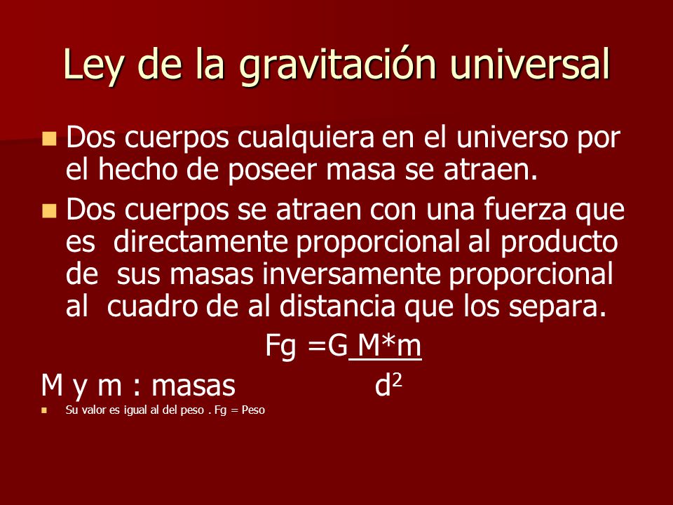 Ley de la gravitación universal