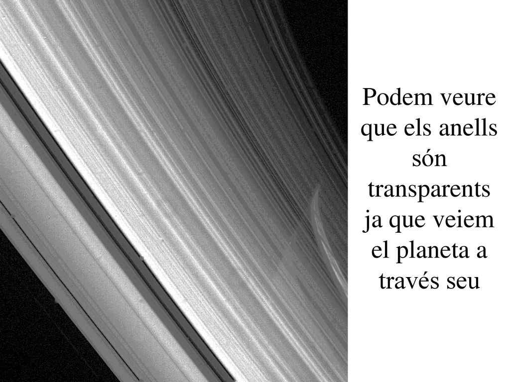 Podem veure que els anells són transparents ja que veiem el planeta a través seu