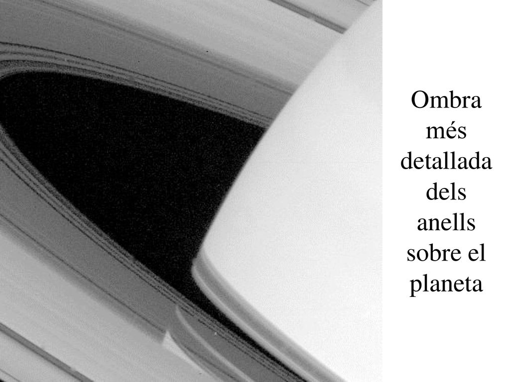 Ombra més detallada dels anells sobre el planeta