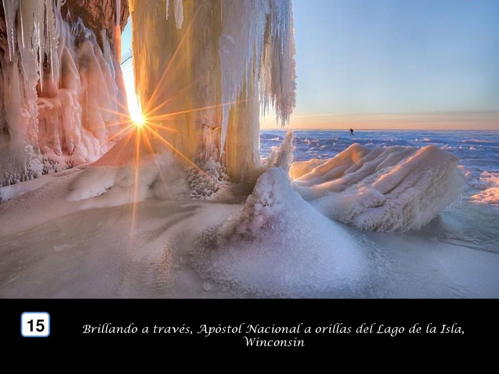 15 Brillando a través, Apóstol Nacional a orillas del Lago de la Isla, Winconsin