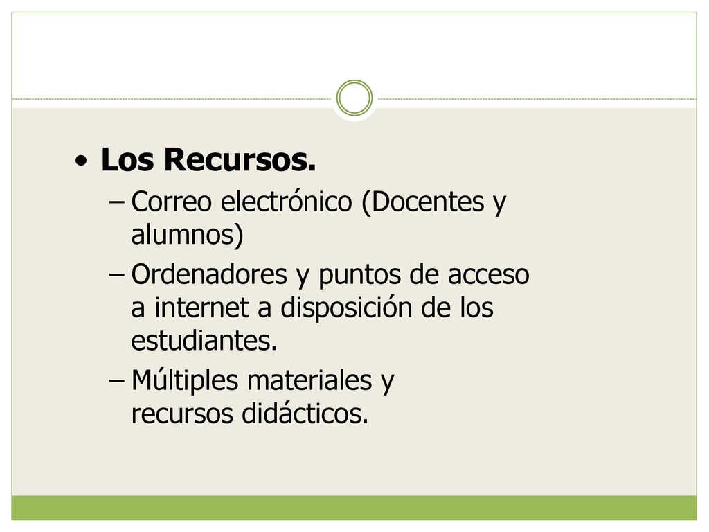 Los Recursos. Correo electrónico (Docentes y alumnos)