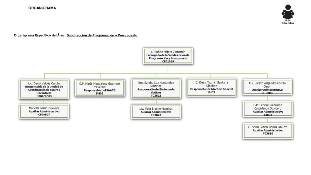 ORGANIGRAMA Organigrama Específico del Área: Subdirección de Programación y Presupuesto