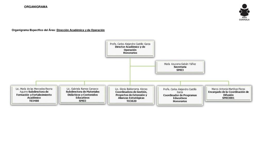 ORGANIGRAMA Organigrama Específico del Área: Dirección Académica y de Operación