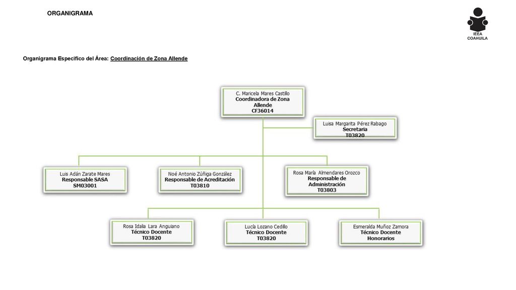 ORGANIGRAMA Organigrama Específico del Área: Coordinación de Zona Allende