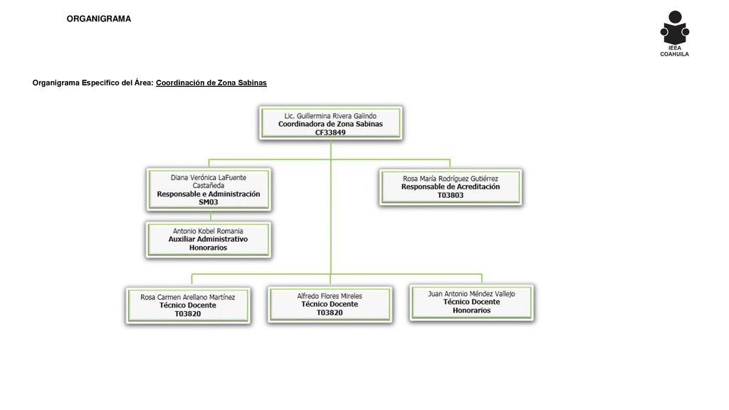 ORGANIGRAMA Organigrama Específico del Área: Coordinación de Zona Sabinas