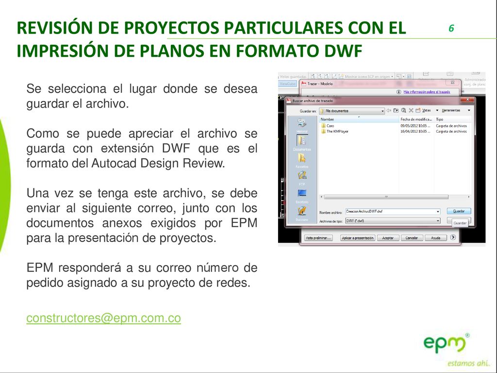 REVISIÓN DE PROYECTOS PARTICULARES CON EL IMPRESIÓN DE PLANOS EN FORMATO DWF
