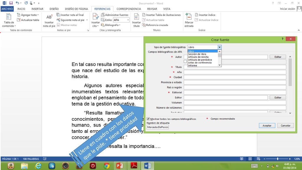 Llene en cuadro con los datos que le pide. * tiene prioridad