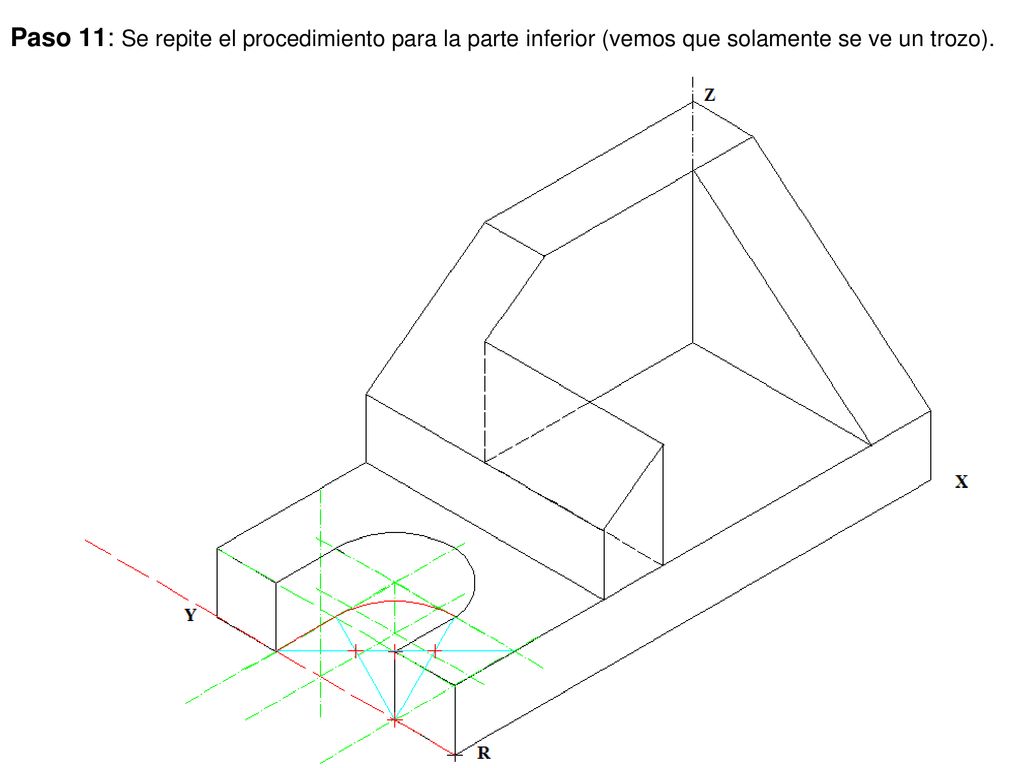 Paso 11: Se repite el procedimiento para la parte inferior (vemos que solamente se ve un trozo).