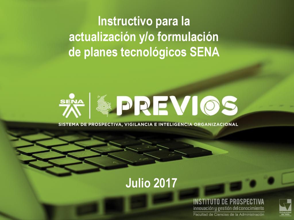 Instructivo para la actualización y/o formulación de planes tecnológicos SENA