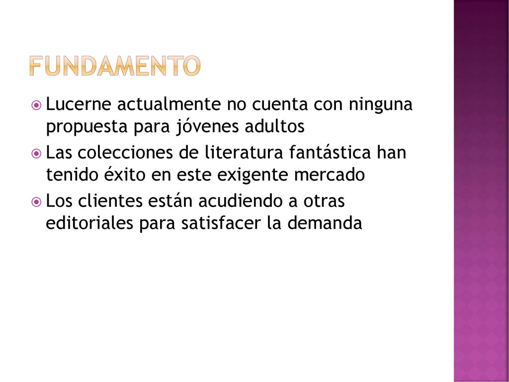 Fundamento Lucerne actualmente no cuenta con ninguna propuesta para jóvenes adultos.