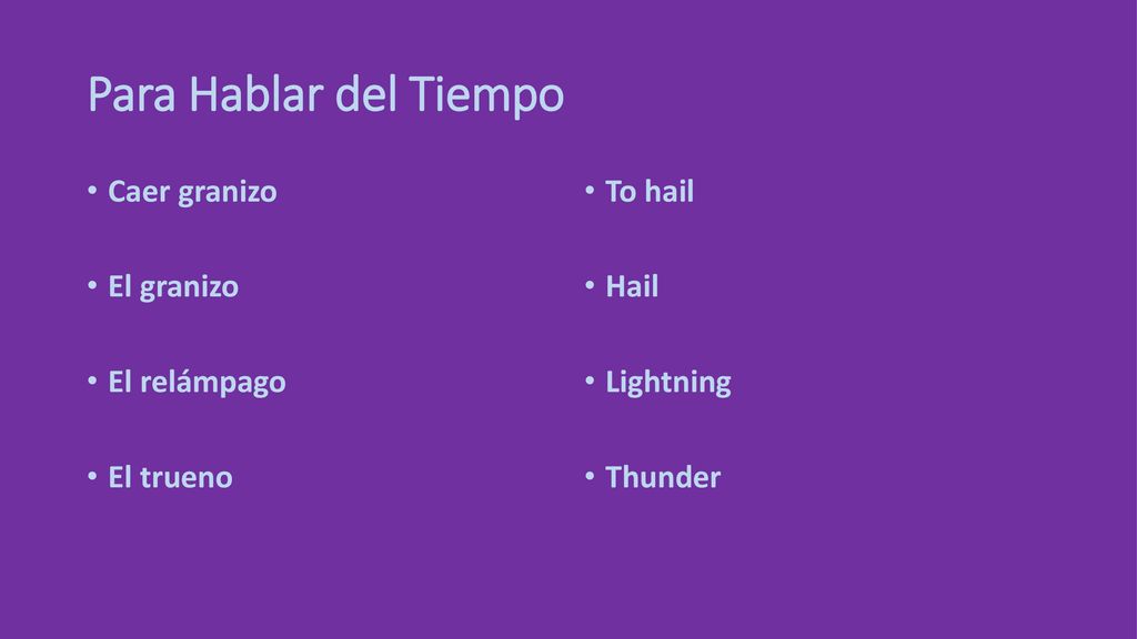 Para Hablar del Tiempo Caer granizo El granizo El relámpago El trueno