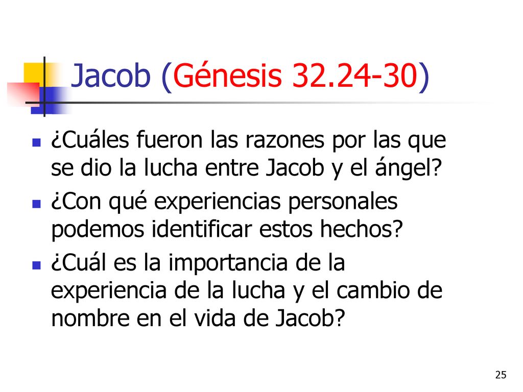Jacob (Génesis ) ¿Cuáles fueron las razones por las que se dio la lucha entre Jacob y el ángel