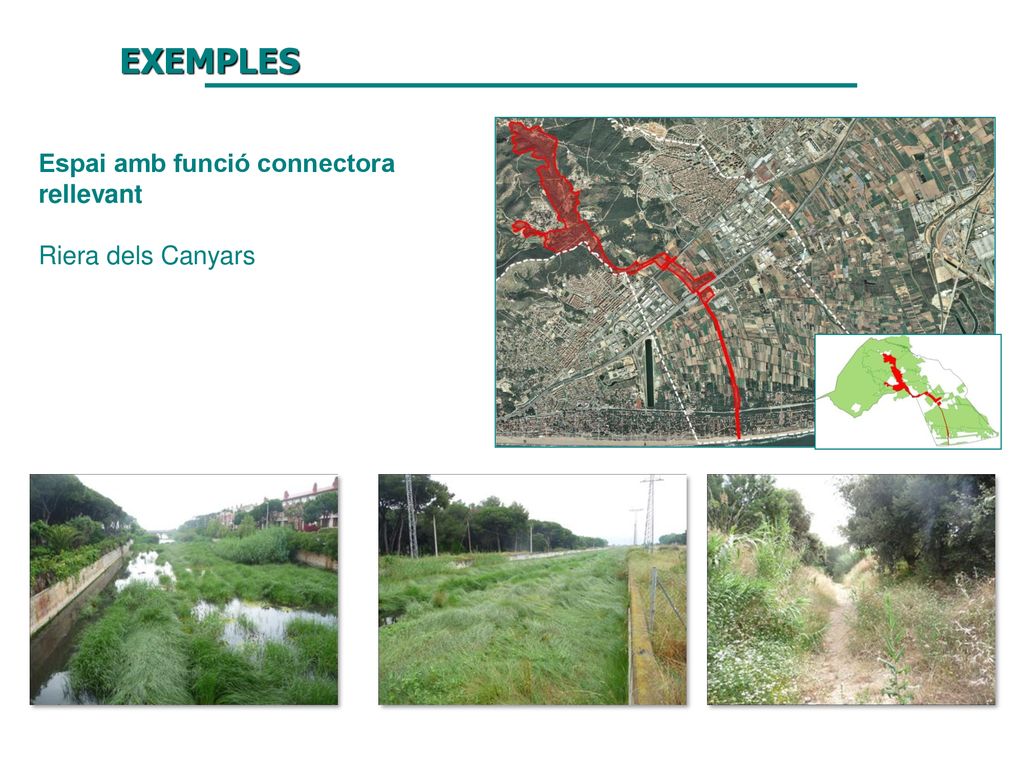 EXEMPLES Espai amb funció connectora rellevant Riera dels Canyars