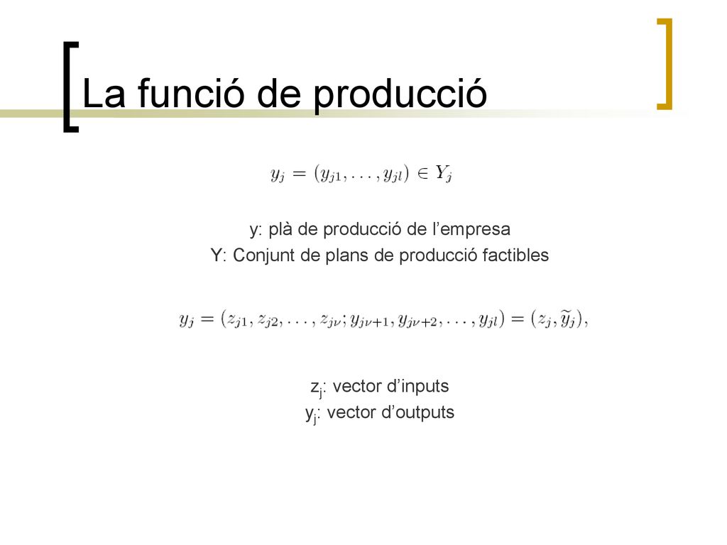 La funció de producció y: plà de producció de l’empresa