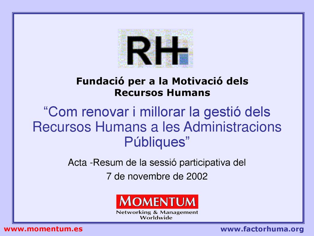 Acta -Resum de la sessió participativa del 7 de novembre de 2002