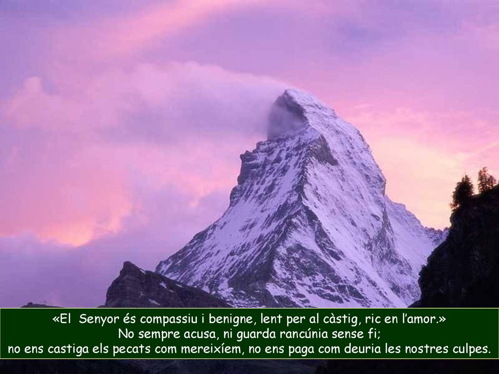 «El Senyor és compassiu i benigne, lent per al càstig, ric en l’amor.»
