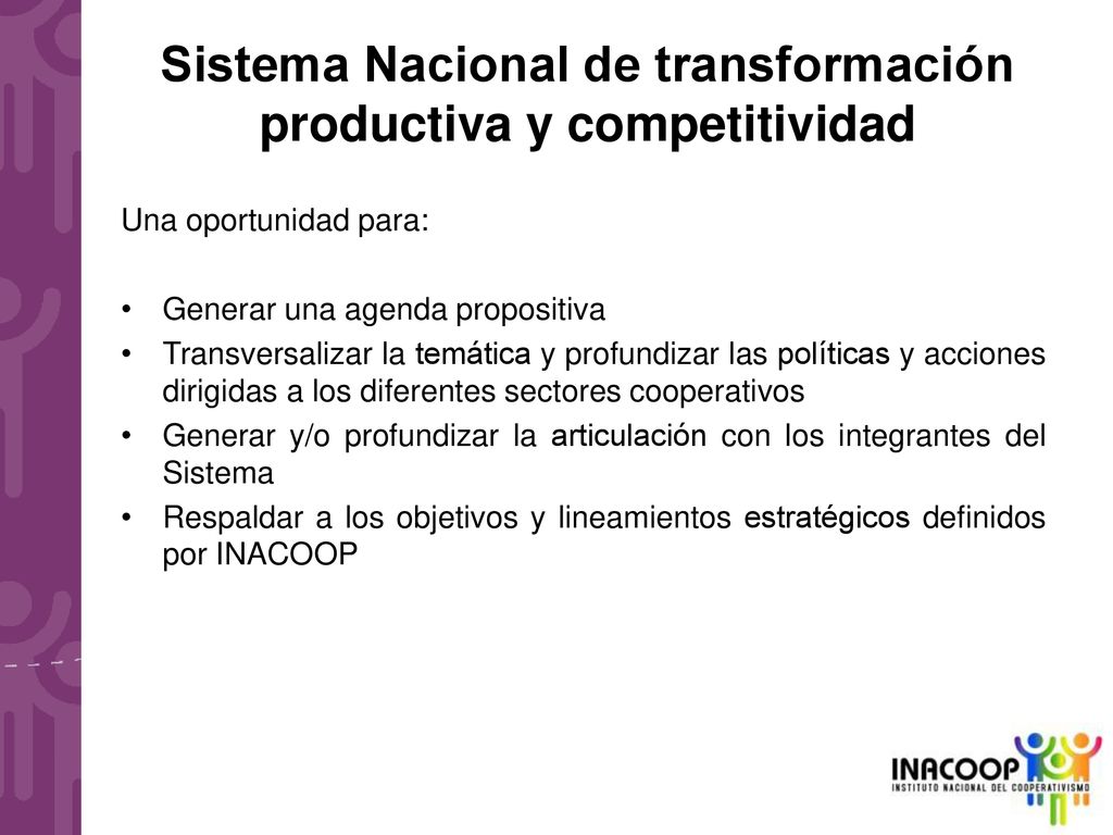 Sistema Nacional de transformación productiva y competitividad