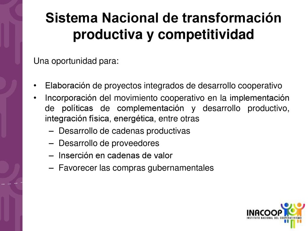 Sistema Nacional de transformación productiva y competitividad