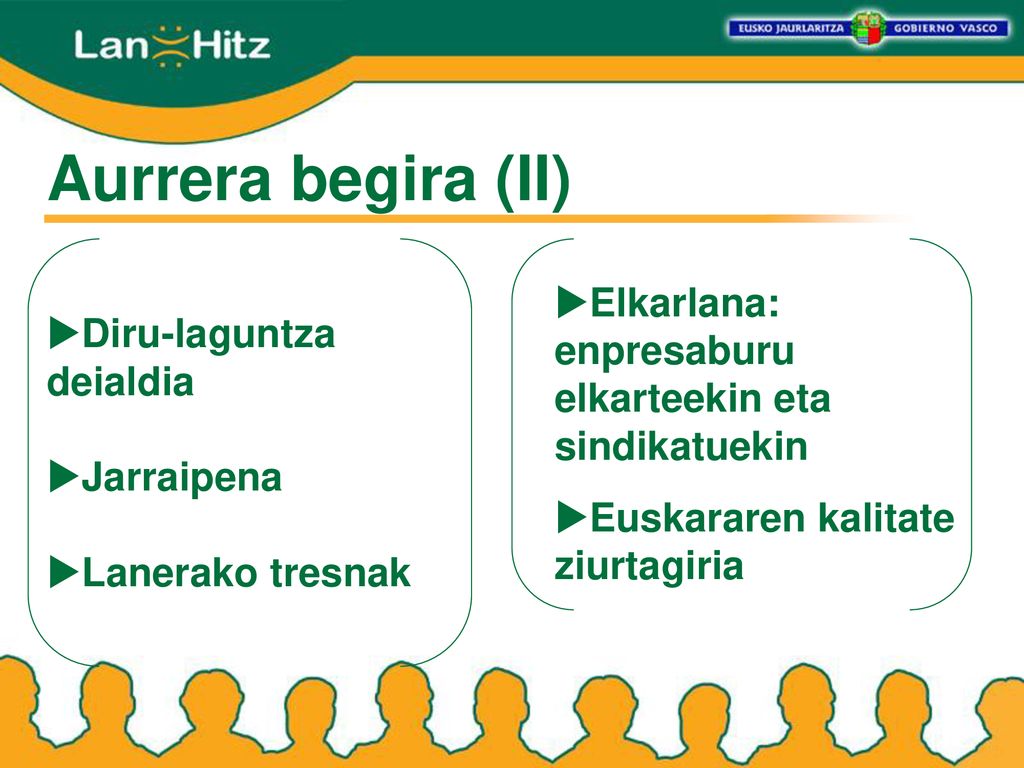Aurrera begira (II) Elkarlana: enpresaburu elkarteekin eta sindikatuekin. Euskararen kalitate ziurtagiria.