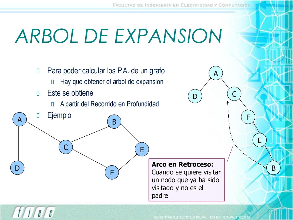 ARBOL DE EXPANSION Para poder calcular los P.A. de un grafo
