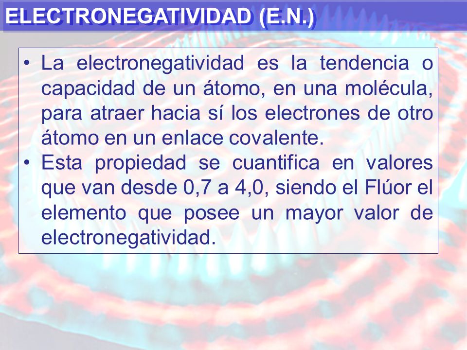ELECTRONEGATIVIDAD (E.N.)