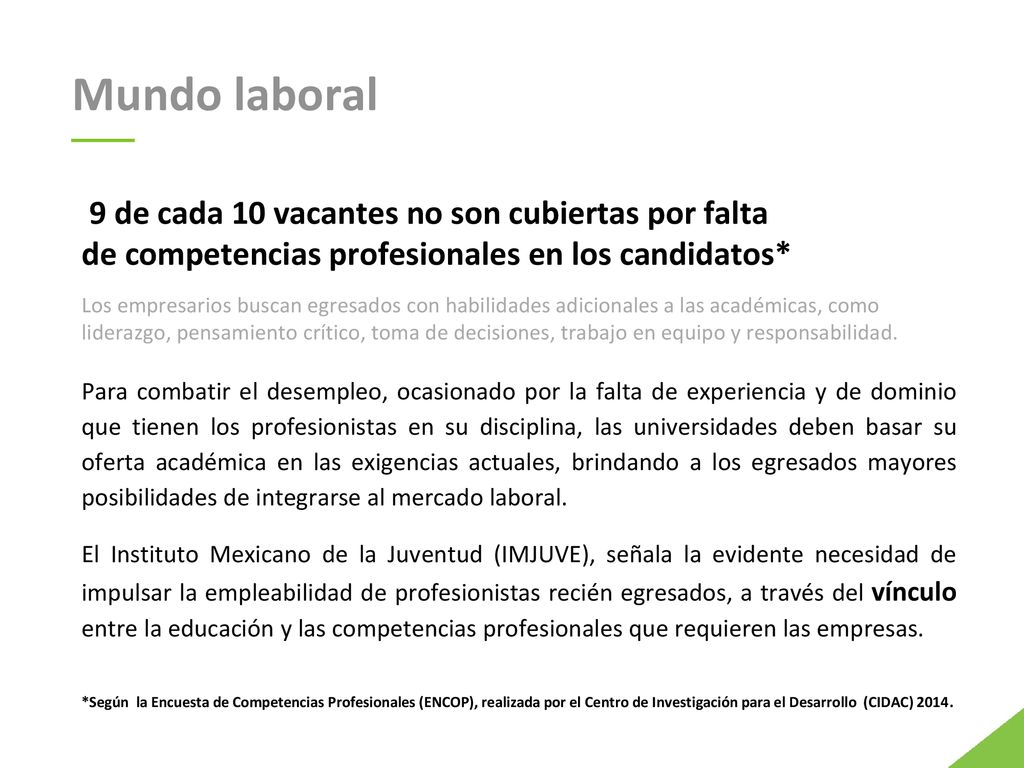 Mundo laboral 9 de cada 10 vacantes no son cubiertas por falta