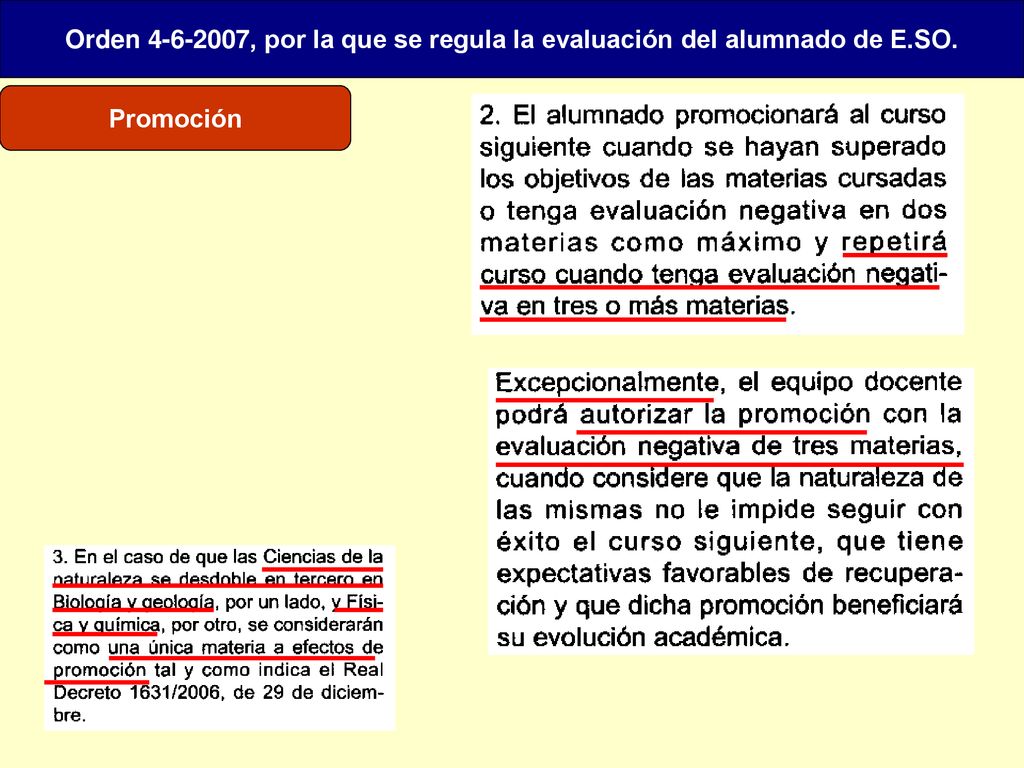 Orden , por la que se regula la evaluación del alumnado de E